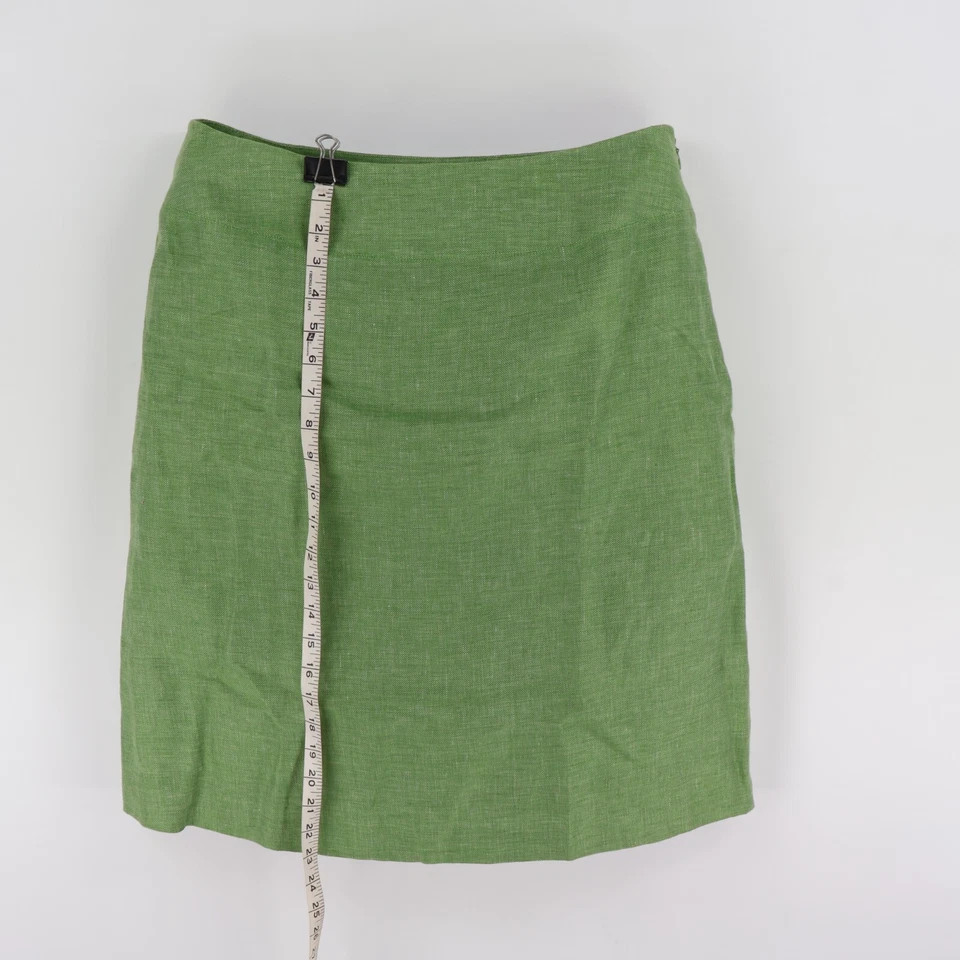 Le Suit 亚麻铅笔裙女式 12P 码绿色衬里及膝商务生涯 — 第 3/4 张图片
