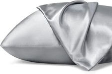 Bedsure Quee Size Satin Pillowcase Set of 2 - Dark Grey Silky Pillow Cases for H