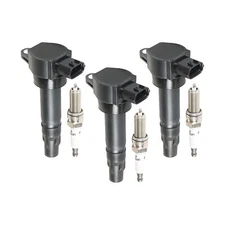3PCS UF681 Ignition Coils + 3PCS 1989 Iridium Spark Plugs Ignition Coils Pack...
