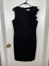 Calvin Klein Dress Women’s Sz 10 Black Lined Sleeveless Polyester Rayon Spandex