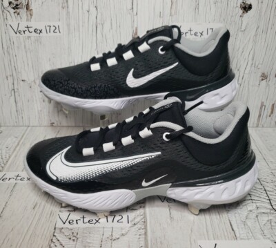 NEW Mens Black White Nike React Baseball Metal Cleats DJ6521-011 Trout Sz 7.5