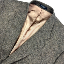 Stafford Men's 100 Wool Tweed 2-Button Blazer Leather Elbows Brown   46R