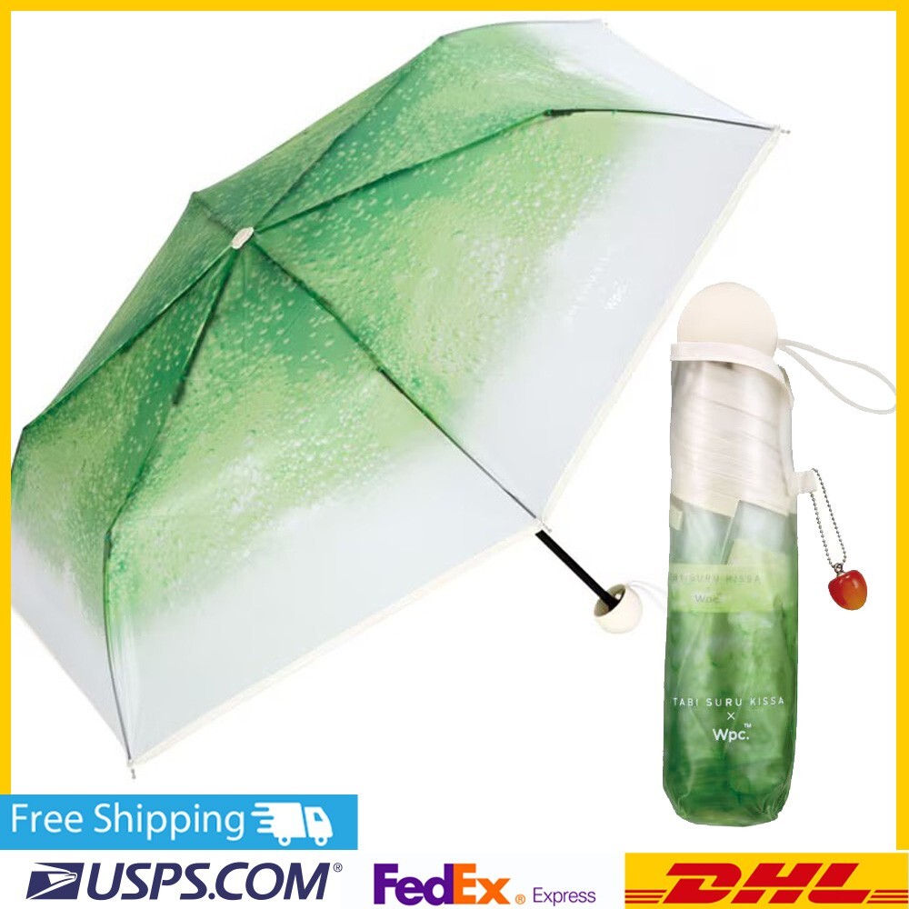 Tabi suru Kissa x Wpc. Folding Vinyl Umbrella Green Cream Soda