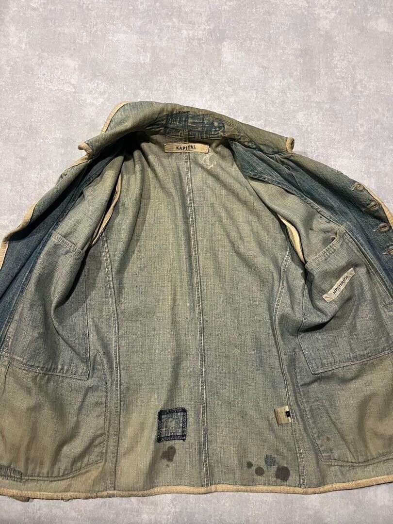 KAPITAL KIRO HIRATA Denim Tailored Jacket men Size 1 Vintage KAPITAL KIRO HIRATA Denim Tailored Jacket men Size 1 Vintage