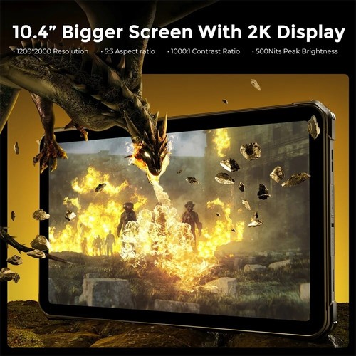 Fossibot DT2 4G Rugged Tablet Camping Light 10.4'' 2K Display 22000mAh 66W 64MP - Picture 6 of 16