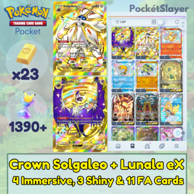 Pokemon TCG (Trading Card Game) Pocket 2 Crown Solgaleo Lunala eX 1390+  Pack HG | eBay