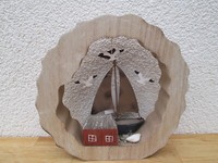 Aufsteller Segelboot In Kreis Aus Holz/Metall Blau (B/H/T) 21X21X4Cm Deko Wohnen