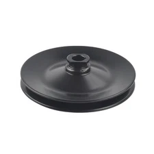 Black Power Steering Pump Pulley For GM Chevy V-Belt Key Way Saginaw 1 Groove