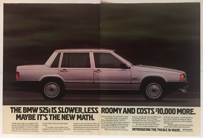 Volvo 740 GLE 1989 Vintage Print Ad Two Pages 16x11 Inches Wall Decor