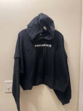 Image of Converse Black Logo Hoodie Size Large S70