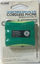 Cordless Phone Battery DE BAT P401A 830mAh 3.6V battery