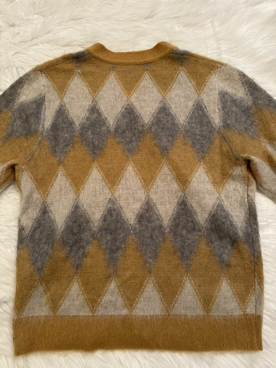 Todd Snyder Mohair Cardigan Sweater Knit Argyle Bitter Gold Todd Snyder Mohair Cardigan Sweater Knit Argyle Bitter Gold