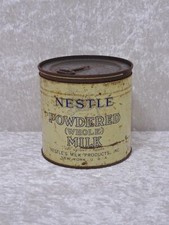 Antike Blechdose Nestl&eacute; Powdered Whole Milk - Vintage - 10 cm - LEER - Reklame