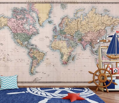 3D Painted Map 10876 Wallpaper Mural Wall Print Wall Wallpaper Murals US Coco