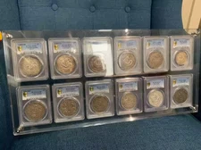 12 Grids Desktop Acrylic Display Case Protective Frame for ANACS/NGC/PCGS Holder