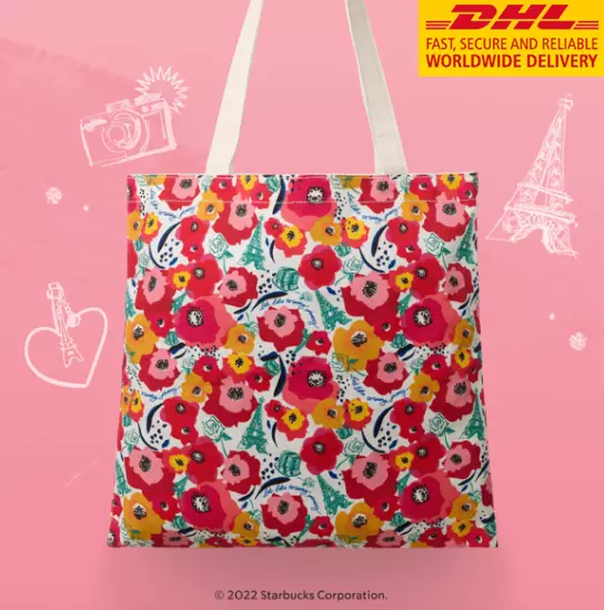 Starbucks Thailand 2022 x Emily in Paris Floral Tote Bag +DHL