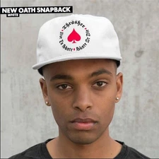 Thrasher Magazine UNSTRUCTURED OATH Snapback Skateboard Hat WHITE/BLACK/RED