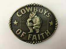 Cowboy Belt Buckle Western Religious Faith Texas Mens Belt Buckles