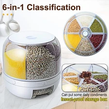 Grain Distributor 6-Cell Capacity Dry Food Distributor Kitchen Food(8.2 Quarts)