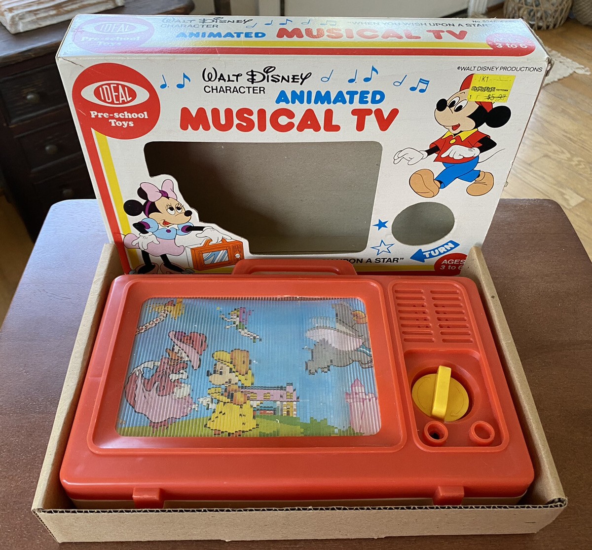 RARE Vintage 1979 Walt Disney Mickey & Friends Wind Up Musical TV