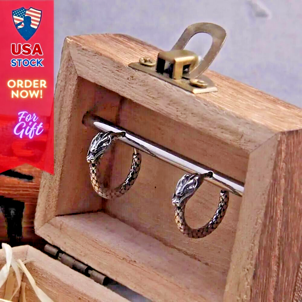 Hoop Earrings Dragon Huggie Stainless Steel Men Vintage Gothic Jewelry Gift New-image