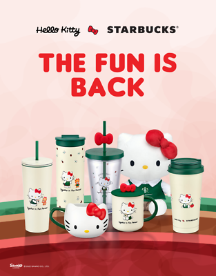 NEW] LTD STARBUCKS HELLO KITTY CERAMIC MUG CUP TALL 12OZ 355ML
