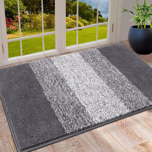 Indoor Doormat Entryway Door Rug, Non Slip Absorbent Mud Trapper Mat inside Floo