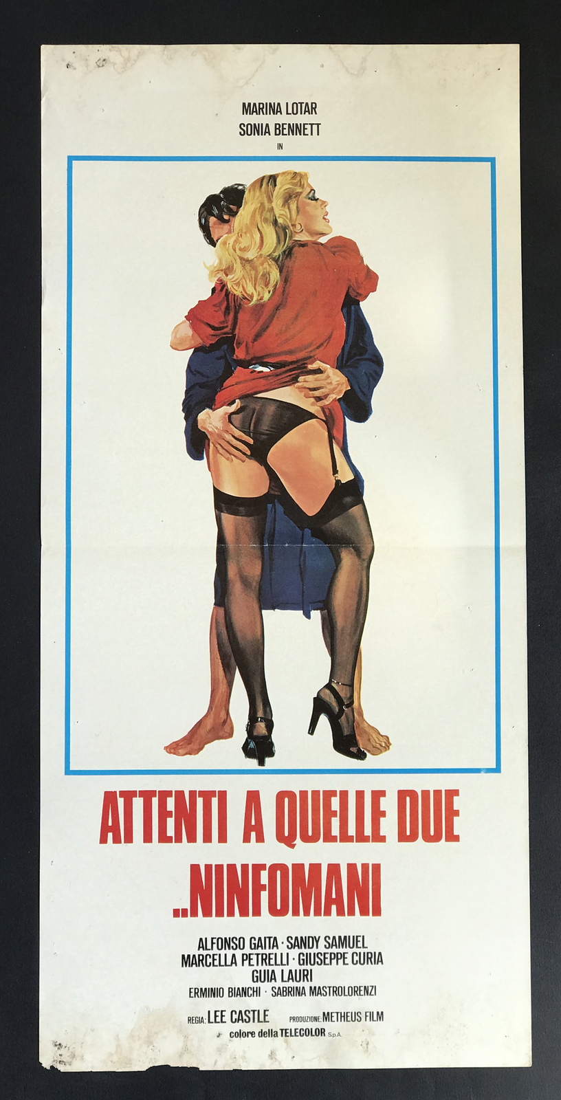 Locandina originale film Attenti a quelle due... ninfomani (1981) - Regia di Mario Siciliano