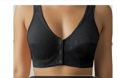 New Front Open black button Bra Size UK Large- label is XXL same as UK 38D/40C