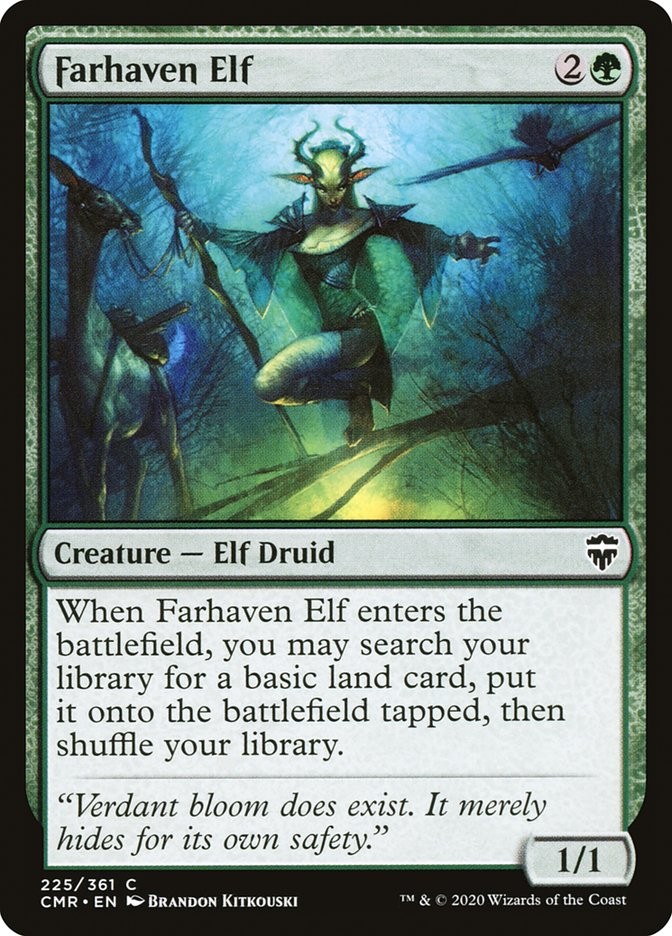 MTG Magic the Gathering Farhaven Elf (225/794) Commander Legends LP