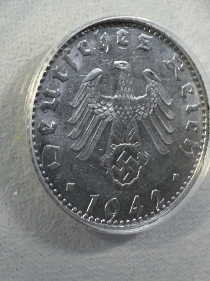 1942-G Germany 50 Pfennig Coin Graded AU 55 by ANACS - Image 2 of 4