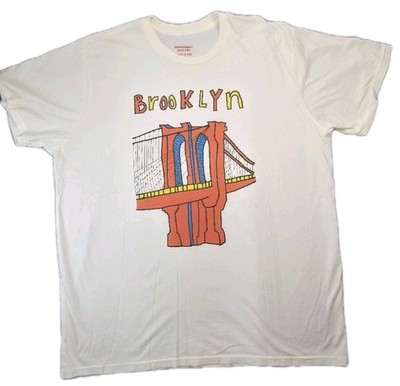 Orangeheat Brooklyn Bridge Graphic Tee Men XXL White Organic Cotton Made in USA
