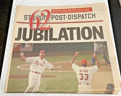 ST. Louis Post-Dispatch Newspaper September 9, 1998 - 62 Jubilation