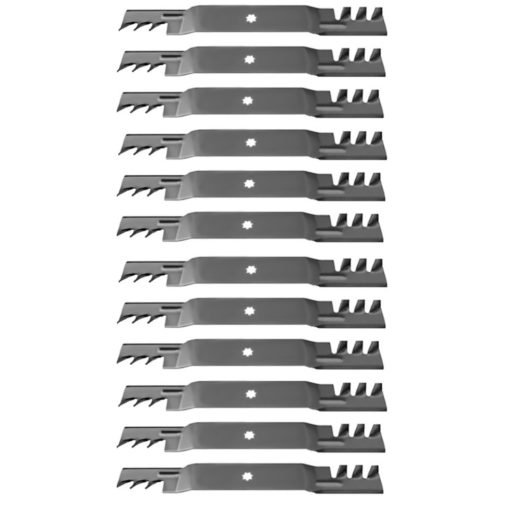 Qty 12: Toothed Mulching Mower Blade Fits Husqvarna Replaces 578431911