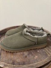 UGG Unisex Classic Micro Boot Suede Olive Slipper Size 9 Men's / Women's 11