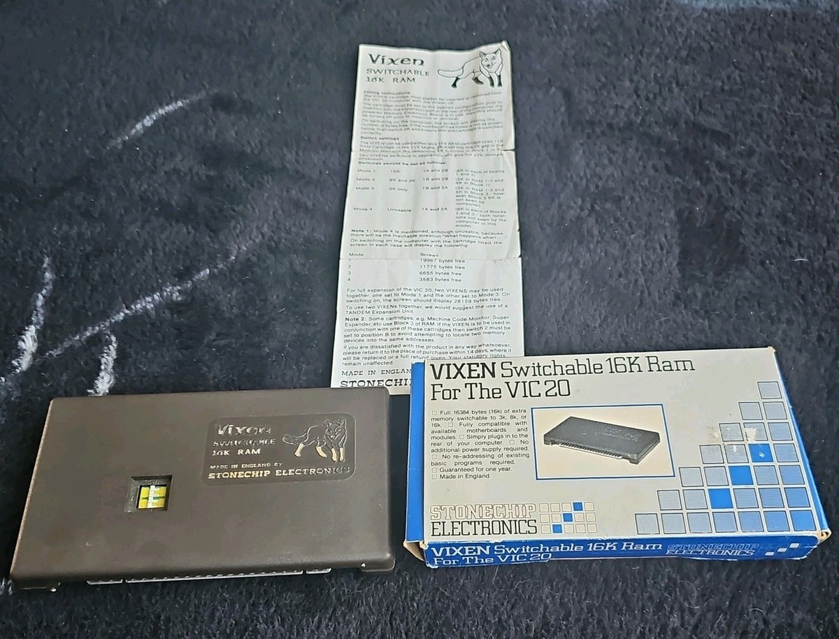 Vixen Stonechip 16K RAM Switchable for Vic 20 Vintage | eBay UK