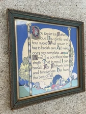 Antique 1925 Maurine Hathaway Mothers Poem Print Picture Decor NL