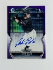 2023 Bowman Draft - Chrome Prospect Autographs Jake Deleo Purple /250