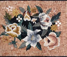 Floral Mosaic Tile: 20  Flower Border for Bathroom Wall