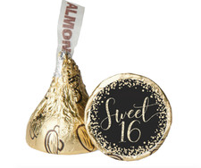 Sweet 16 Glossy Candy Stickers  Custom 0.75" Vinyl Labels  16th Birthday Party
