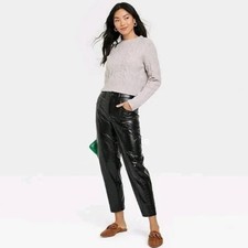 A New Day High Rise Faux Croc Leather Ankle Pants NWT 2