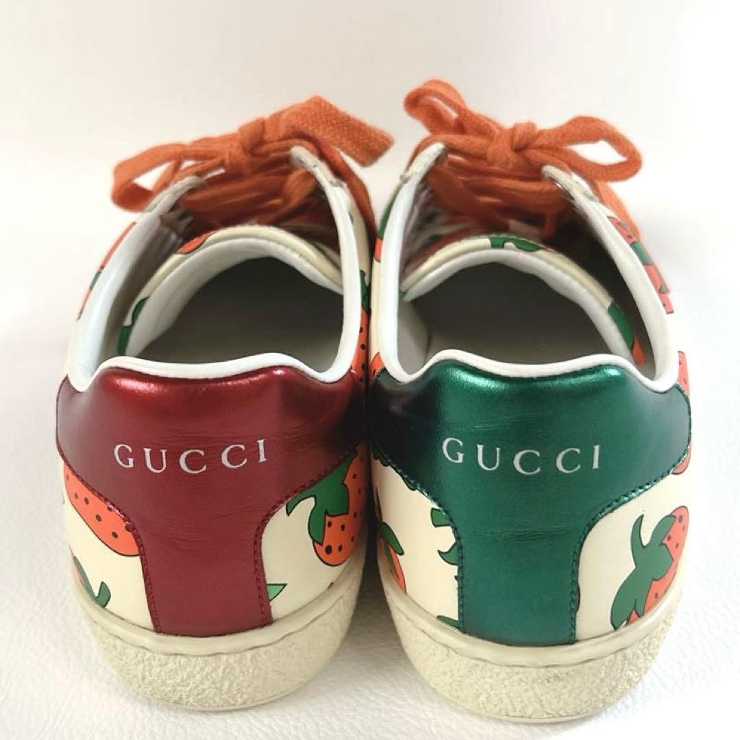 Auth Gucci Leather Ace Sherry Line Sneakers Multicolor EU35 US5 UK2 Women thumbnail 19