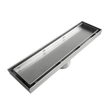 12-Inch Linear Shower Drain with 2-in-1 Flat Tile Insert Cover, Brushed 304...