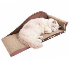 Extra Large Cat Couch Scratcher, 26" Cat Sofa Lounge Bed, Durable Cardboard S...