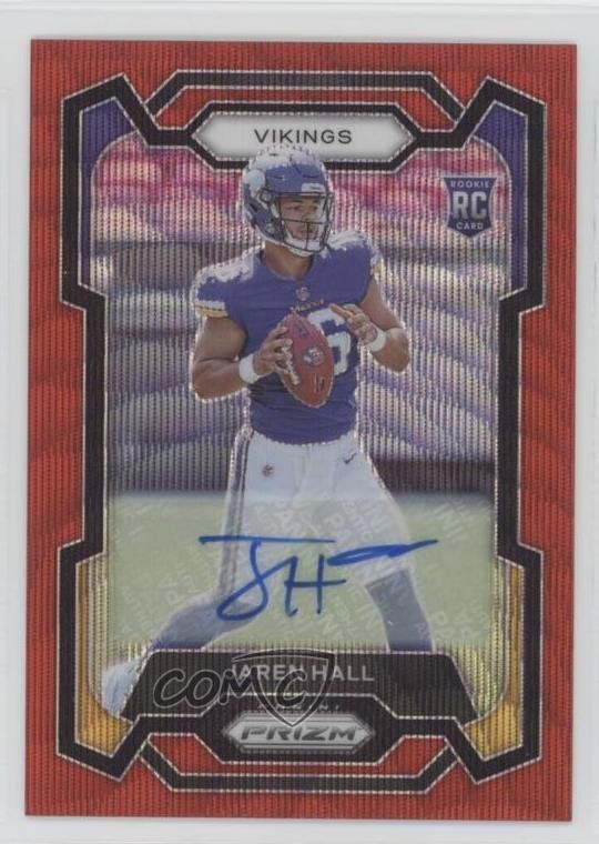 2023 Panini Prizm Rookies Red Wave 128/149 Jaren Hall #367 Rookie Auto RC 3hd