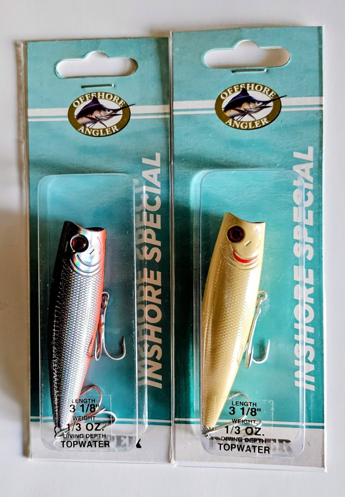 (Set of 2) Offshore Angler Saltwater Poppers 1/3 oz, 3-1/8" 2 Colors In Set New  - Image 3