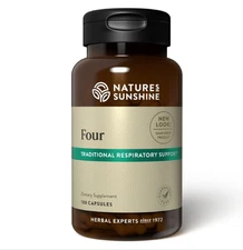Natures Sunshine Four Respiratory Formula Support Capsules 100 Count