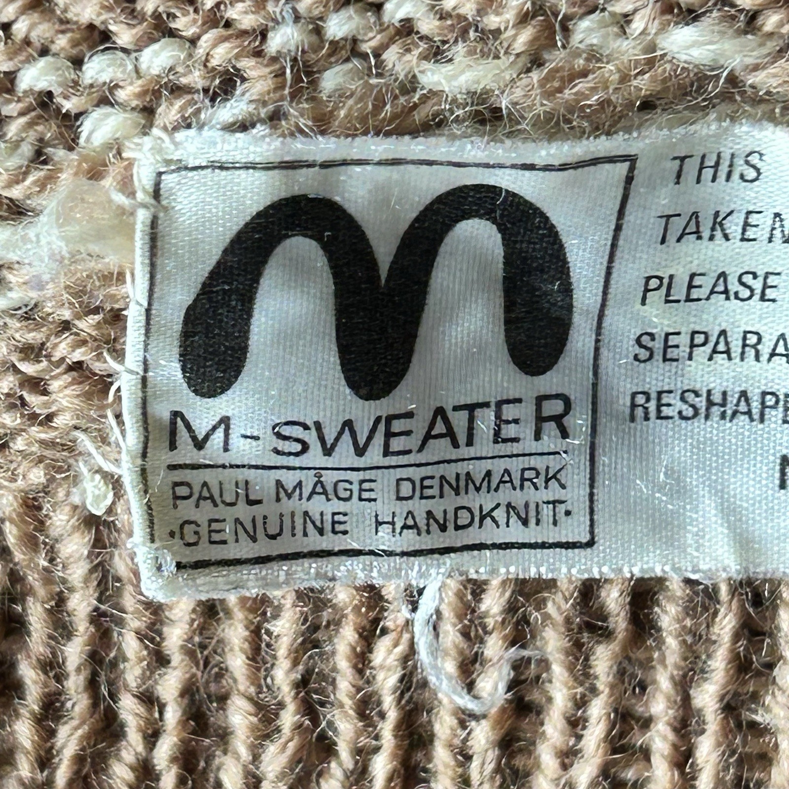 Vtg Paul Mage Denmark 100percent Wool Hand Knit Sweater Mock Neck Pullover Sz M image 10
