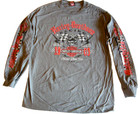 Harley Davidson Men's L/S T Shirt, Large, Gray, Harley Davidson Racing W/Skull