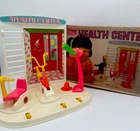 Vintage 1970s Sears Barbie Health Center Gym Set COMPLETE Bike Rowing w/ Box